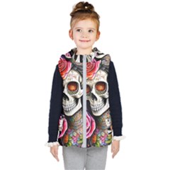 Sugar Skull Kids  Hooded Puffer Vest