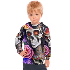 Sugar Skull Kids  Hooded Pullover by GardenOfOphir