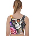 Sugar Skull Velvet Racer Back Crop Top View2