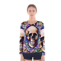 Gothic Skull Women s Long Sleeve Tee