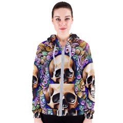 Gothic Skull Women s Zipper Hoodie