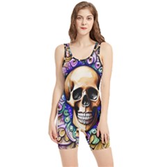 Gothic Skull Women s Wrestling Singlet by GardenOfOphir