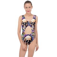 Gothic Skull Center Cut Out Swimsuit by GardenOfOphir