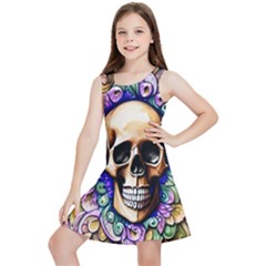 Gothic Skull Kids  Lightweight Sleeveless Dress by GardenOfOphir