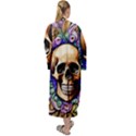 Gothic Skull Maxi Velvet Kimono View2