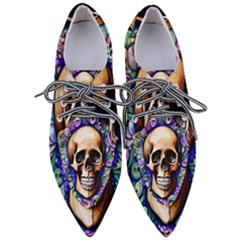 Gothic Skull Pointed Oxford Shoes by GardenOfOphir