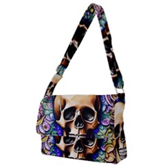 Gothic Skull Full Print Messenger Bag (l) by GardenOfOphir