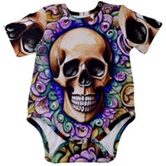 Gothic Skull Baby Short Sleeve Bodysuit by GardenOfOphir