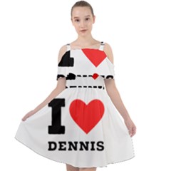 I love dennis Cut Out Shoulders Chiffon Dress