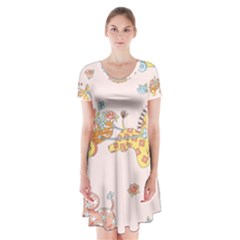 Mohanad Fa Short Sleeve V-neck Flare Dress