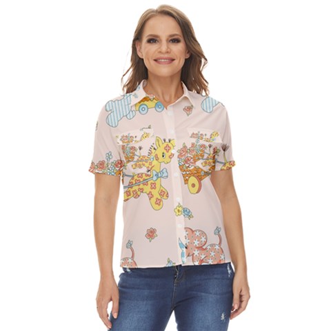 Mohanad Fa Women s Short Sleeve Double Pocket Shirt by mohanadfa