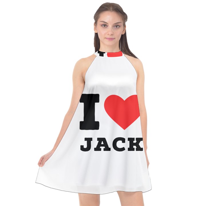 I love jack Halter Neckline Chiffon Dress 