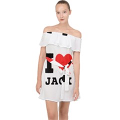 I Love Jack Off Shoulder Chiffon Dress by ilovewhateva