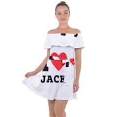 I Love Jack Off Shoulder Velour Dress by ilovewhateva