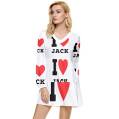 I Love Jack Tiered Long Sleeve Mini Dress by ilovewhateva