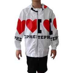 I Love Stephen Kids  Hooded Windbreaker by ilovewhateva