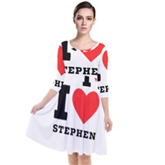 I Love Stephen Quarter Sleeve Waist Band Dress by ilovewhateva