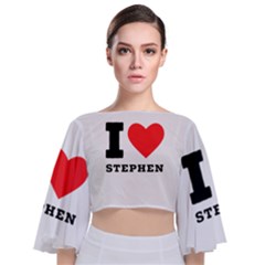 I Love Stephen Tie Back Butterfly Sleeve Chiffon Top by ilovewhateva