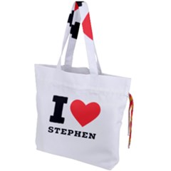 I Love Stephen Drawstring Tote Bag by ilovewhateva