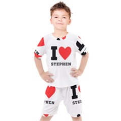 I Love Stephen Kids  Tee And Shorts Set by ilovewhateva