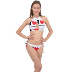 I Love Raymond Cross Front Halter Bikini Set by ilovewhateva