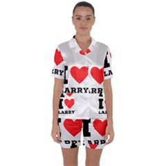 I Love Larry Satin Short Sleeve Pajamas Set by ilovewhateva