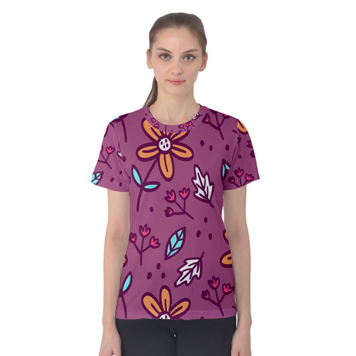 Flowers Petals Leaves Foliage Women s Cotton Tee