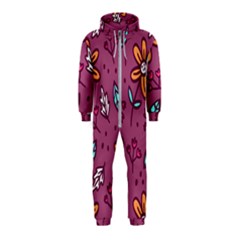 Flowers Petals Leaves Foliage Hooded Jumpsuit (kids)