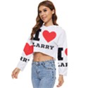 I love larry Women s Lightweight Cropped Hoodie View2