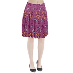 Flowers Petals Leaves Foliage Pleated Skirt by Ravend