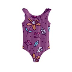 Flowers Petals Leaves Foliage Kids  Frill Swimsuit by Ravend