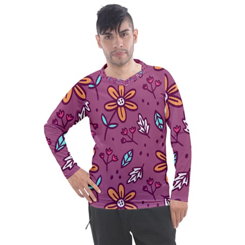 Flowers Petals Leaves Foliage Men s Pique Long Sleeve Tee by Ravend