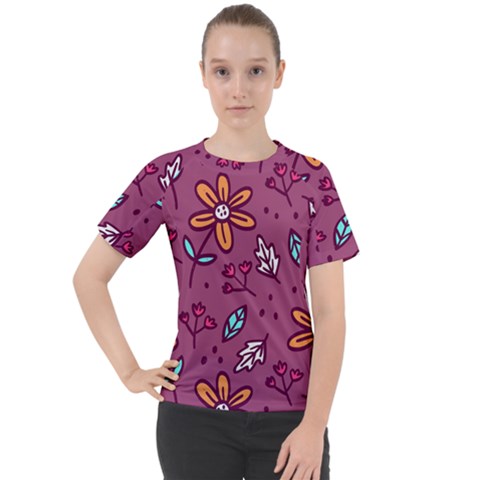 Flowers Petals Leaves Foliage Women s Sport Raglan Tee by Ravend