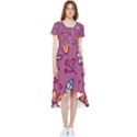 Flowers Petals Leaves Foliage High Low Boho Dress View1