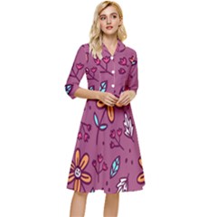 Flowers Petals Leaves Foliage Classy Knee Length Dress by Ravend