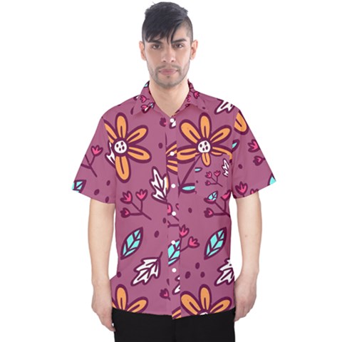 Flowers Petals Leaves Foliage Men s Hawaii Shirt by Ravend