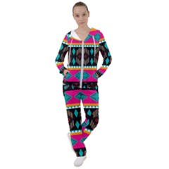 Abstract Art Pattern Design Vintage Women s Tracksuit