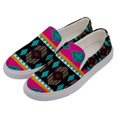 Abstract Art Pattern Design Vintage Men s Canvas Slip Ons