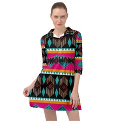 Abstract Art Pattern Design Vintage Mini Skater Shirt Dress by Ravend