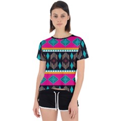 Abstract Art Pattern Design Vintage Open Back Sport Tee