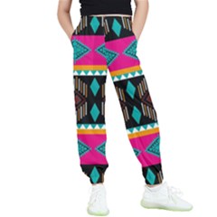 Abstract Art Pattern Design Vintage Kids  Elastic Waist Pants