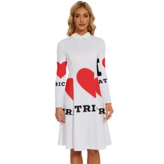 I Love Patrick  Long Sleeve Shirt Collar A-line Dress by ilovewhateva