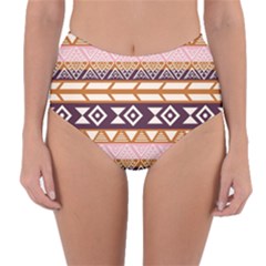 Print Pattern Design Vintage Reversible High-waist Bikini Bottoms by Ravend