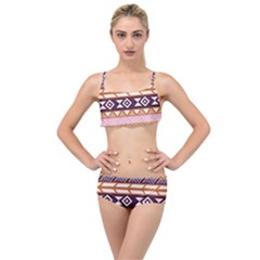 Print Pattern Design Vintage Layered Top Bikini Set by Ravend