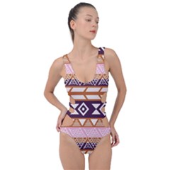 Print Pattern Design Vintage Side Cut Out Swimsuit by Ravend