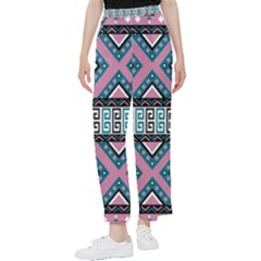 Pink Pattern Design Vintage Women s Pants 