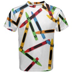 Crayons Color Pencils Stationary Men s Cotton Tee by Ravend