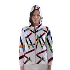 Crayons Color Pencils Stationary Women s Hooded Windbreaker