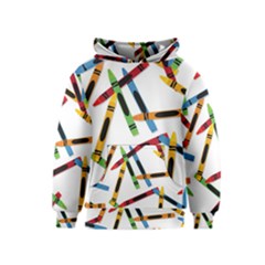 Crayons Color Pencils Stationary Kids  Pullover Hoodie by Ravend