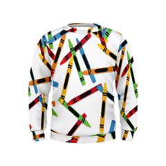 Crayons Color Pencils Stationary Kids  Sweatshirt by Ravend